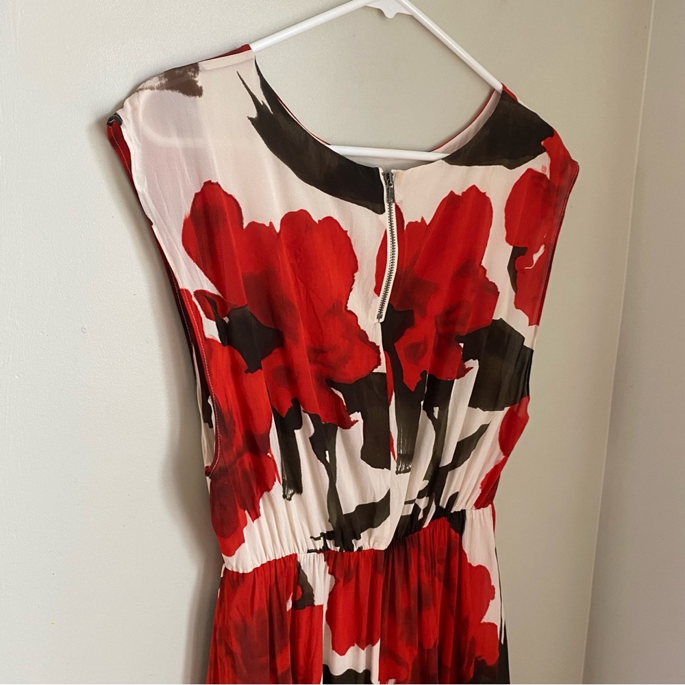 Alice + Olivia Saffron Red Floral Silk Blend Mini Dress Size Small Wedding Chic - Picture 7 of 14